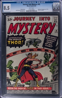 1962 Marvel Comics "Journey Into Mystery" #83 - (Origin & 1st Appearance of Thor) - CGC 8.5 White Pages